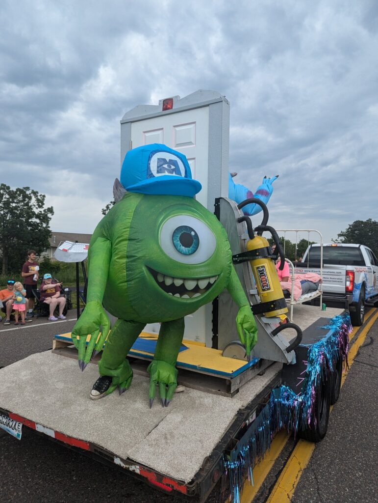rsz_1pxl_20240713_163633012 mike wazowski at andover family fun fest parade